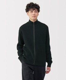 無印良品（ムジルシリョウヒン）の「紳士　洗える畦編みフルジップカーディガン（カーディガン/ボレロ・レディース）」