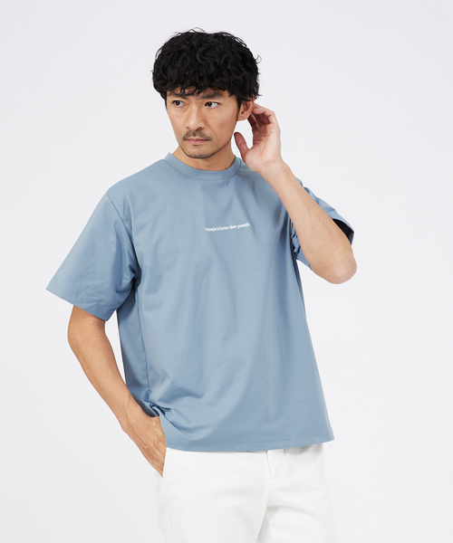 ABAHOUSE GRAY（アバハウスグレイ）の「【ロゴ刺繍】ワンポイント 半袖 Tシャツ（Tシャツ/カットソー・メンズ・サックスブルー/ホワイト/ブラック/グレイッシュベージュ・46/48）」の4枚目の写真