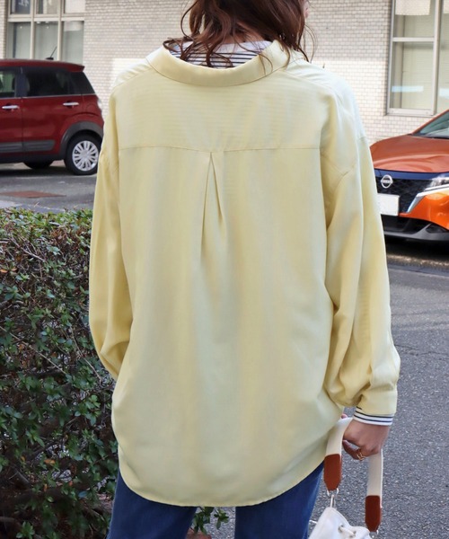 libelle more（リベル モア）の「とろみフランス綾　裾タックシャツ（シャツ/ブラウス・レディース・イエロー/ライトカーキ/オフホワイト/ブラック・M/L）」の20枚目の写真
