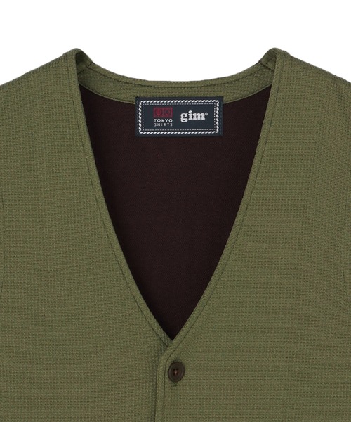 BRICK HOUSE by TOKYO SHIRT(ブリックハウス)の「前身カット ニットジレ ワッフル(ベスト・メンズ・ネイビー/カーキ/チャコール・LL/M/L/XL)」の11枚目の写真