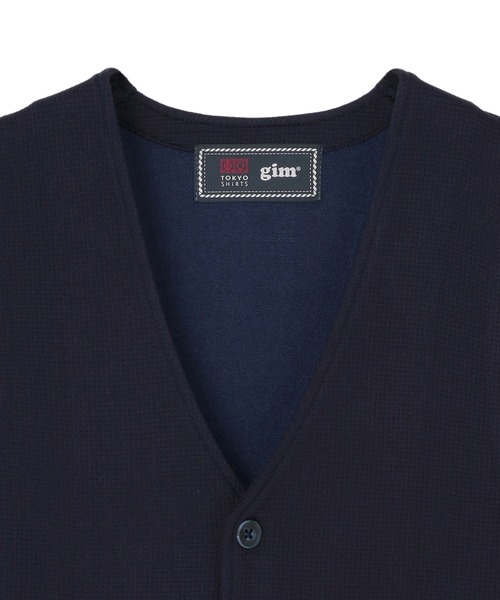 BRICK HOUSE by TOKYO SHIRT(ブリックハウス)の「前身カット ニットジレ ワッフル(ベスト・メンズ・ネイビー/カーキ/チャコール・LL/M/L/XL)」の16枚目の写真