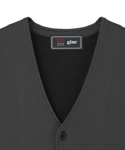 BRICK HOUSE by TOKYO SHIRT(ブリックハウス)の「前身カット ニットジレ ワッフル(ベスト・メンズ・ネイビー/カーキ/チャコール・LL/M/L/XL)」の6枚目の写真
