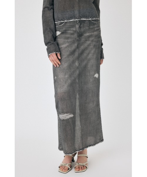 MOUSSY（マウジー）の「【セットアップ対応】DENIM PRINT TRANSPARENT スカート（スカート・レディース・ブルー/ブラック・FREE）」の2枚目の写真