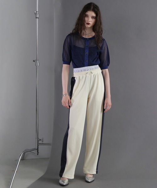 ROSE BUD（ローズバッド）の「ダブルウエストラインパンツ（その他パンツ・レディース・ホワイト/ネイビー・ONE SIZE）」の18枚目の写真