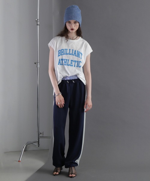 ROSE BUD（ローズバッド）の「ダブルウエストラインパンツ（その他パンツ・レディース・ホワイト/ネイビー・ONE SIZE）」の8枚目の写真