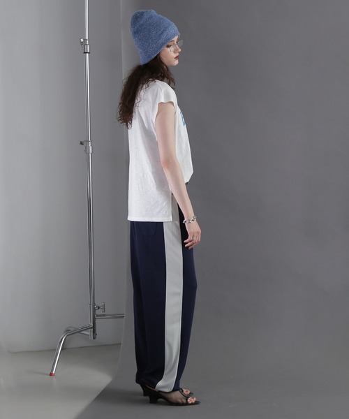 ROSE BUD（ローズバッド）の「ダブルウエストラインパンツ（その他パンツ・レディース・ホワイト/ネイビー・ONE SIZE）」の9枚目の写真