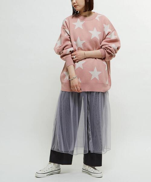 CONVERSE TOKYO(コンバーストウキョウ)の「STAR★ JACQUARD PULLOVER KNIT(ニット/セーター・レディース・サックスブルー/ピンク/杢グレー・MEDIUM/SMALL)」の12枚目の写真