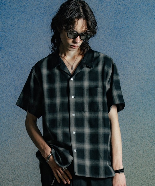 CRIMIE（クライミー）の「CHECK OPEN SHORT SLEEVE SHIRT（シャツ/ブラウス・メンズ・レッド/ブラック・XXL/XL/L/M/S）」の2枚目の写真