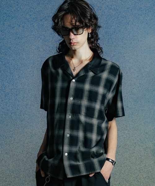 CRIMIE（クライミー）の「CHECK OPEN SHORT SLEEVE SHIRT（シャツ/ブラウス・メンズ・レッド/ブラック・XXL/XL/L/M/S）」の6枚目の写真