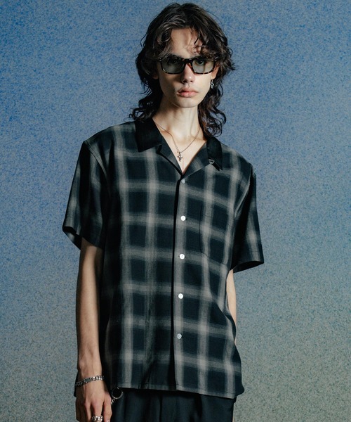 CRIMIE（クライミー）の「CHECK OPEN SHORT SLEEVE SHIRT（シャツ/ブラウス・メンズ・レッド/ブラック・XXL/XL/L/M/S）」の15枚目の写真