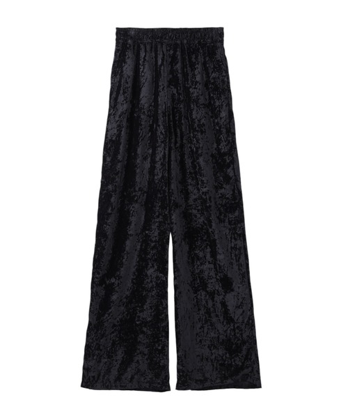 JOHN LAWRENCE SULLIVAN(ジョンローレンスサリバン)の「CRUSHED VELVET WIDE PANTS(スウェットパンツ・レディース・ブラック・X-SMALL/SMALL)」の1枚目の写真