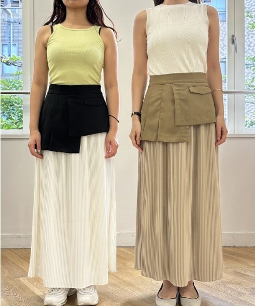 Muel Chic(ミュエルシック)の「Rumand skirt ルマンドスカート(スカート・レディース・ブラック系/ベージュ系/ホワイト×ブラック/ミント・FREE)」の7枚目の写真