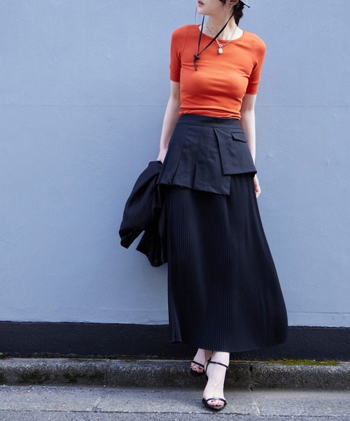 Muel Chic(ミュエルシック)の「Rumand skirt ルマンドスカート(スカート・レディース・ブラック系/ベージュ系/ホワイト×ブラック/ミント・FREE)」の10枚目の写真