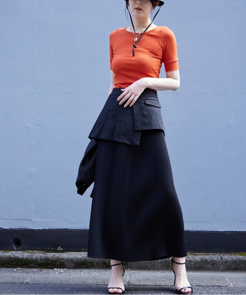 Muel Chic(ミュエルシック)の「Rumand skirt ルマンドスカート(スカート・レディース・ブラック系/ベージュ系/ホワイト×ブラック/ミント・FREE)」の12枚目の写真