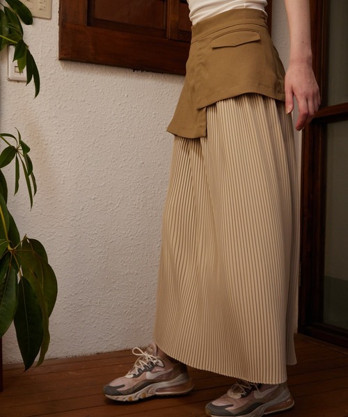 Muel Chic(ミュエルシック)の「Rumand skirt ルマンドスカート(スカート・レディース・ブラック系/ベージュ系/ホワイト×ブラック/ミント・FREE)」の14枚目の写真