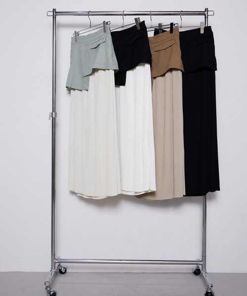 Muel Chic(ミュエルシック)の「Rumand skirt ルマンドスカート(スカート・レディース・ブラック系/ベージュ系/ホワイト×ブラック/ミント・FREE)」の5枚目の写真
