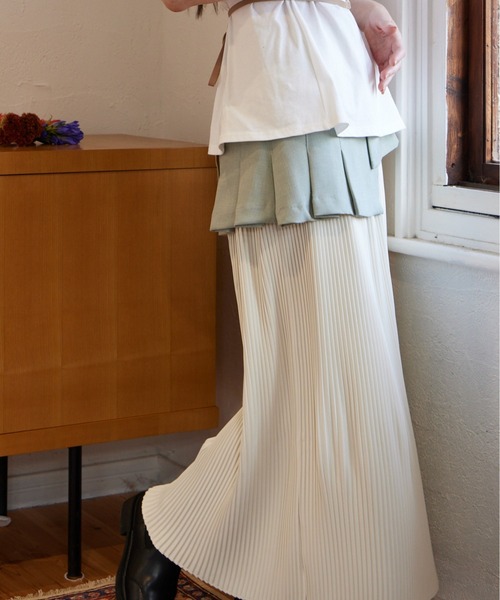 Muel Chic(ミュエルシック)の「Rumand skirt ルマンドスカート(スカート・レディース・ブラック系/ベージュ系/ホワイト×ブラック/ミント・FREE)」の20枚目の写真