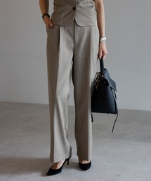 Bonjour Sagan（ボンジュールサガン）の「杢調タックワイドスラックスパンツ（スラックス）」