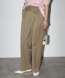 Bonjour Sagan | 杢調タックワイドスラックスパンツ(スラックス)