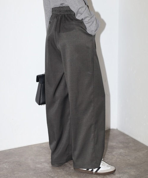Bonjour Sagan（ボンジュールサガン）の「杢調タックワイドスラックスパンツ（スラックス・レディース・ライトベージュ/カーキブラウン/チャコールグレー/ダークネイビー/ブラウン系その他・MT/M）」の7枚目の写真