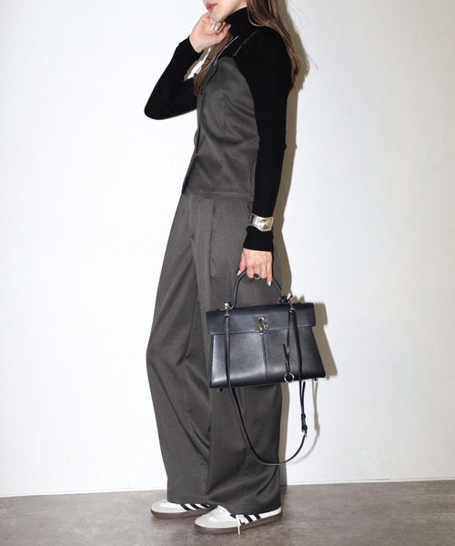 Bonjour Sagan（ボンジュールサガン）の「杢調タックワイドスラックスパンツ（スラックス・レディース・ライトベージュ/カーキブラウン/チャコールグレー/ダークネイビー/ブラウン系その他・MT/M）」の16枚目の写真