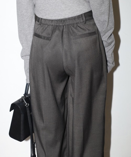 Bonjour Sagan（ボンジュールサガン）の「杢調タックワイドスラックスパンツ（スラックス・レディース・ライトベージュ/カーキブラウン/チャコールグレー/ダークネイビー/ブラウン系その他・MT/M）」の21枚目の写真