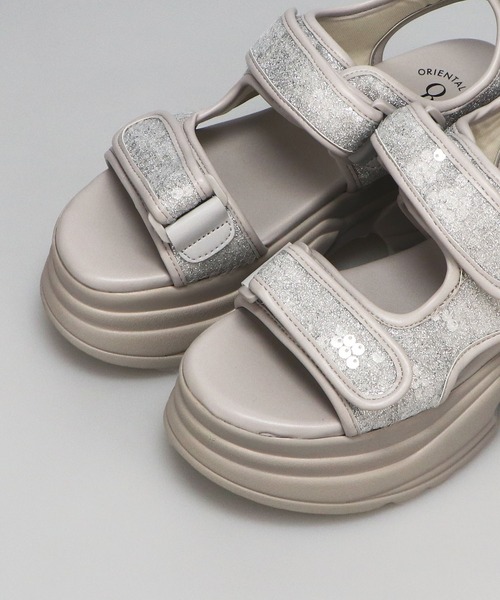 ORiental TRaffic(オリエンタルトラフィック)の「スパンコール厚底サンダル/56203(サンダル・レディース・ピンク/グレー・S/LL/L/M)」の5枚目の写真