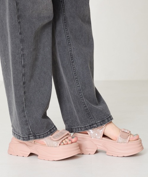 ORiental TRaffic(オリエンタルトラフィック)の「スパンコール厚底サンダル/56203(サンダル・レディース・ピンク/グレー・S/LL/L/M)」の16枚目の写真