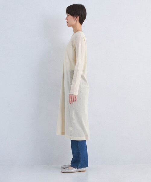 green label relaxing（グリーンレーベルリラクシング）の「シアー レイヤード ワンピース（ワンピース・レディース・ブラック/オフホワイト・FREE）」の8枚目の写真