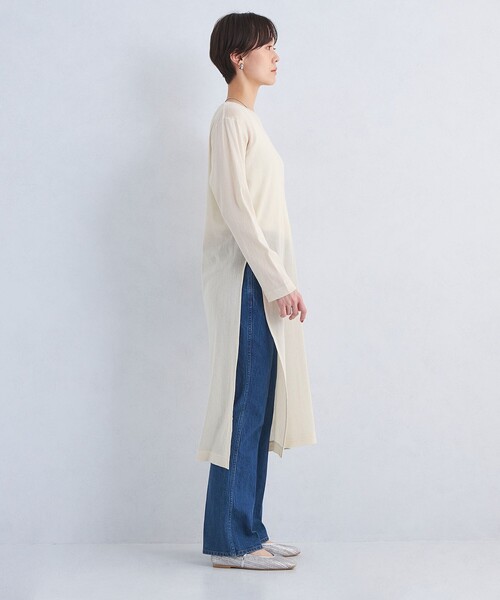 green label relaxing（グリーンレーベルリラクシング）の「シアー レイヤード ワンピース（ワンピース・レディース・ブラック/オフホワイト・FREE）」の9枚目の写真