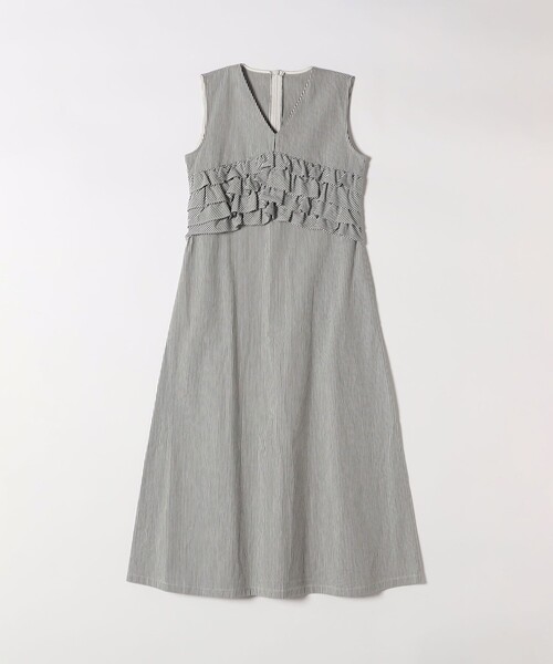 セール】SHIPS any:〈洗濯機可能〉コードレーン ストライプ フリル V