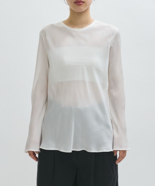 EMOELLE エモエレ 25SS ウォッシャブルキュプラブラウス GAH75000 Free ピンク ADAM ET ROPE トップス【中古】【EMOELLE】 EMOELLE エモエレ 25SS ウォッシャブルキュプラブラウス GAH75000 Free