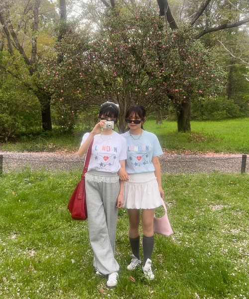 napinna maison(ナピナメゾン)の「【napinna maison×4sisters】ラブレターパッチワークロゴ半袖Tシャツ(Tシャツ/カットソー・レディース・ホワイト/ライトブルー・FREE)」の19枚目の写真