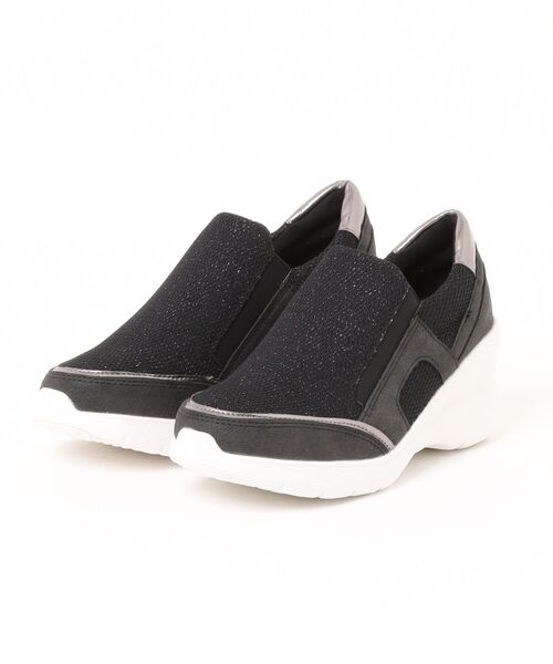 Round About（Bridget Birkin）（ラウンド アバウト）の「【Round About】ヒールアップスリッポンスニーカー(455100)（スニーカー・レディース・ゴールド/シルバー/ブラック・24.5/24/23.5/23/22.5）」の7枚目の写真