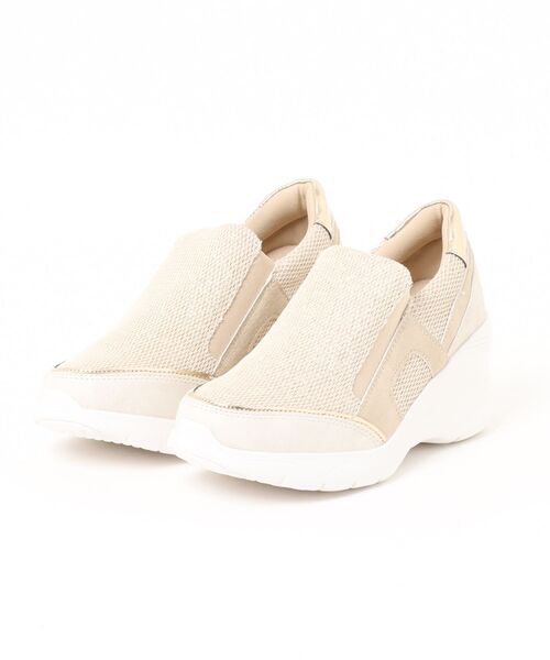 Round About（Bridget Birkin）（ラウンド アバウト）の「【Round About】ヒールアップスリッポンスニーカー(455100)（スニーカー・レディース・ゴールド/シルバー/ブラック・24.5/24/23.5/23/22.5）」の8枚目の写真