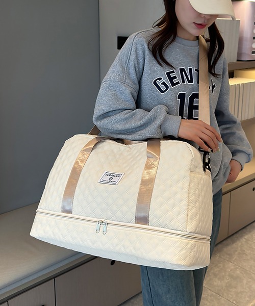 j*j様 AMBERGLEAM ベージュ キルティング ボストンバッグ j*j様 AMBERGLEAM ベージュ キルティング ボストンバッグ j*j様