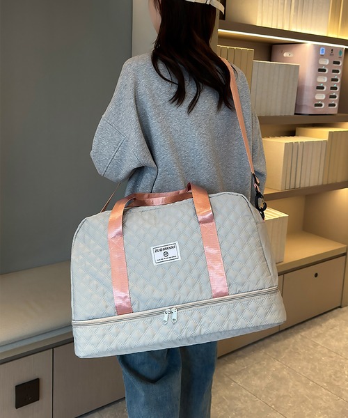 blackdia ocean(ブラックダイヤオーシャン)の「blackdia ocean キルティングボストンバッグ(ボストンバッグ・レディース・ライトグリーン/ベージュ/ブラック/カーキ/ライトピンク/グレー・FREE)」の2枚目の写真