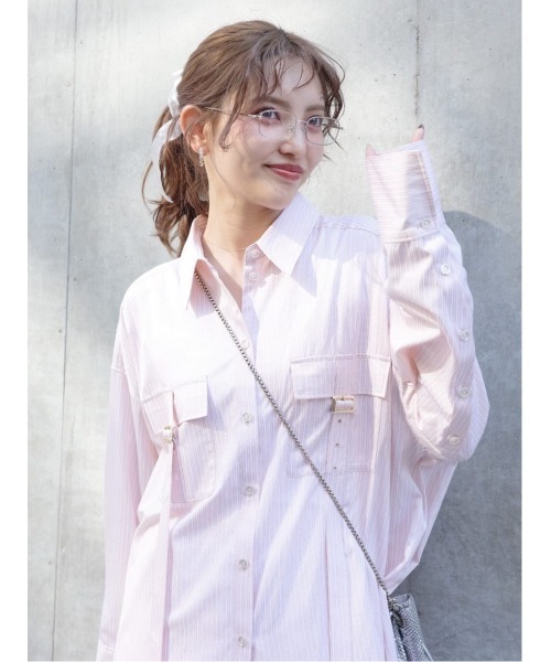 rienda - リエンダ　パール付き　デニムシャツ rienda | Shapely Make J/W DENIM PT (ストレート ) |SHEL'TTER