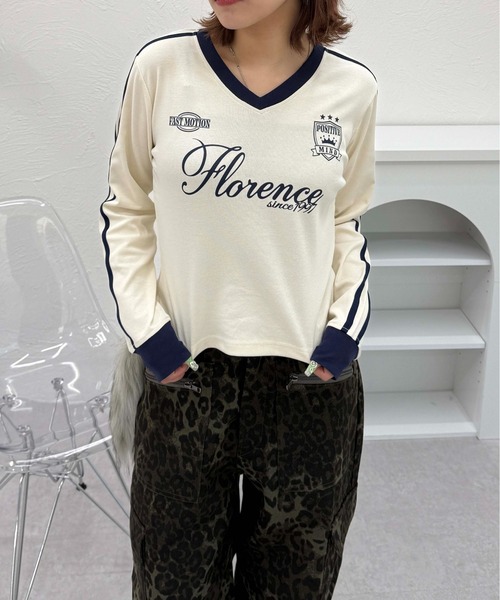 sedacle girl（セダクルガール）の「ユニフォームライクロンＴ（Tシャツ/カットソー・レディース・ピンク/ネイビー/オフホワイト・FREE）」の4枚目の写真
