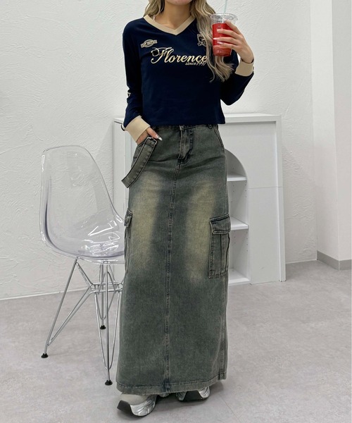 sedacle girl（セダクルガール）の「ユニフォームライクロンＴ（Tシャツ/カットソー・レディース・ピンク/ネイビー/オフホワイト・FREE）」の16枚目の写真