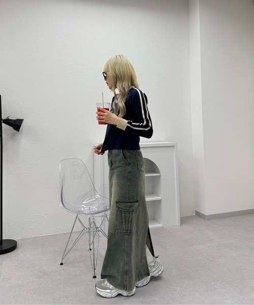 sedacle girl（セダクルガール）の「ユニフォームライクロンＴ（Tシャツ/カットソー・レディース・ピンク/ネイビー/オフホワイト・FREE）」の18枚目の写真