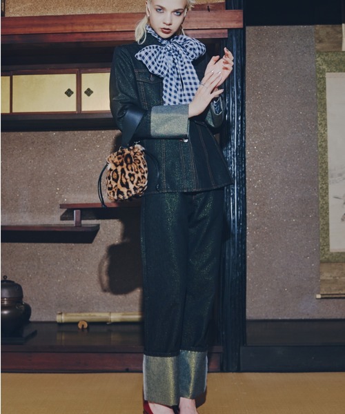 ROSE BUD(ローズバッド)の「(mici)ラメデニムペプラムジャケット(デニムジャケット・レディース・ブラック/ネイビー・ONE SIZE)」の7枚目の写真