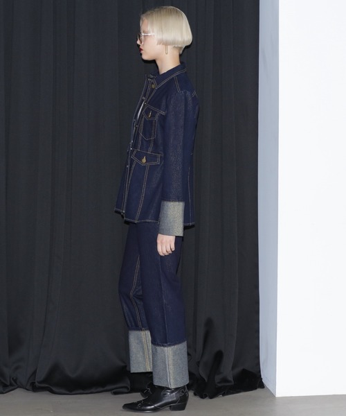 ROSE BUD(ローズバッド)の「(mici)ラメデニムペプラムジャケット(デニムジャケット・レディース・ブラック/ネイビー・ONE SIZE)」の16枚目の写真