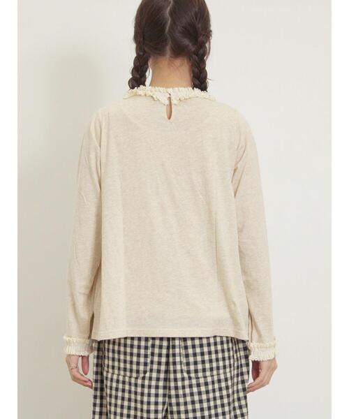 Samansa Mos2(サマンサ モスモス)の「胸元レース切替ピンタックインナー(Tシャツ/カットソー・レディース・ベージュ/オフホワイト/ブラック・F)」の18枚目の写真