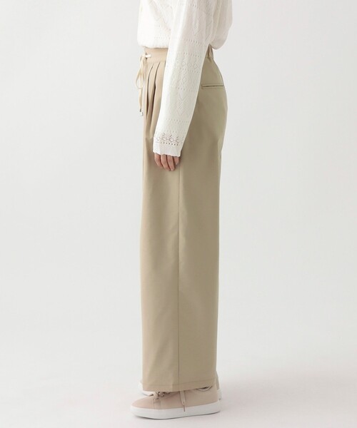 Afternoon Tea（アフタヌーンティー）の「ツイル紐付きタックワイドパンツパンツ（その他パンツ・レディース・ベージュ/ネイビー・MEDIUM）」の6枚目の写真