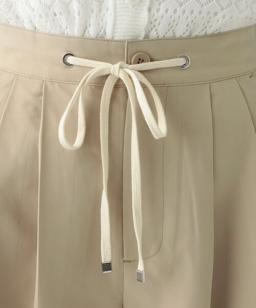 Afternoon Tea（アフタヌーンティー）の「ツイル紐付きタックワイドパンツパンツ（その他パンツ・レディース・ベージュ/ネイビー・MEDIUM）」の3枚目の写真