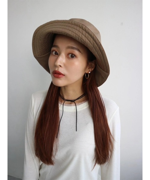 TRUNC（トランクエイティーエイト）の「Pocketable Bucket Hat Ⅱ（ハット・レディース・ベージュ/ブラック・FREE）」の11枚目の写真