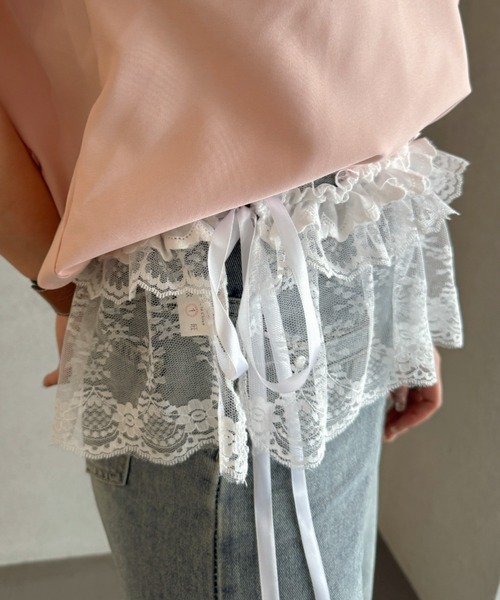 efill(エフィル)の「フリル レース レイヤード チュールスカート(スカート・レディース・ホワイト・FREE)」の3枚目の写真