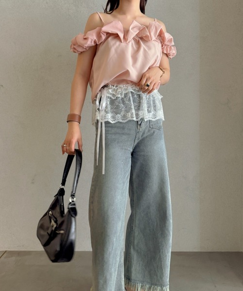 efill(エフィル)の「フリル レース レイヤード チュールスカート(スカート・レディース・ホワイト・FREE)」の4枚目の写真