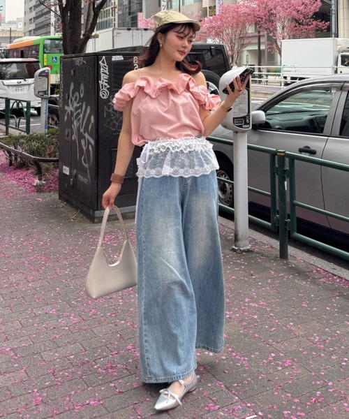 efill(エフィル)の「フリル レース レイヤード チュールスカート(スカート・レディース・ホワイト・FREE)」の6枚目の写真